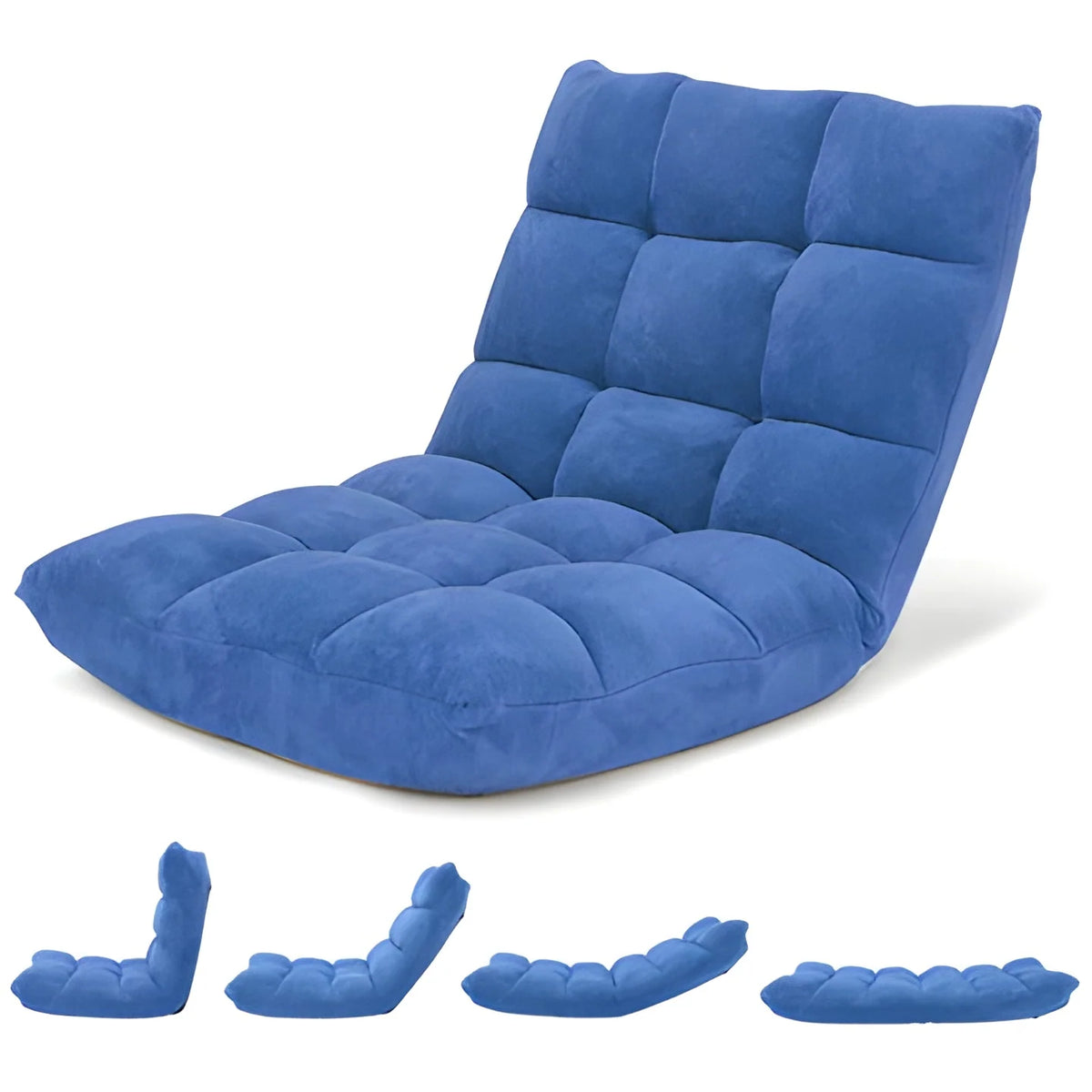 Floor Chair 14 Reclining Positions Foam Padded Foldable