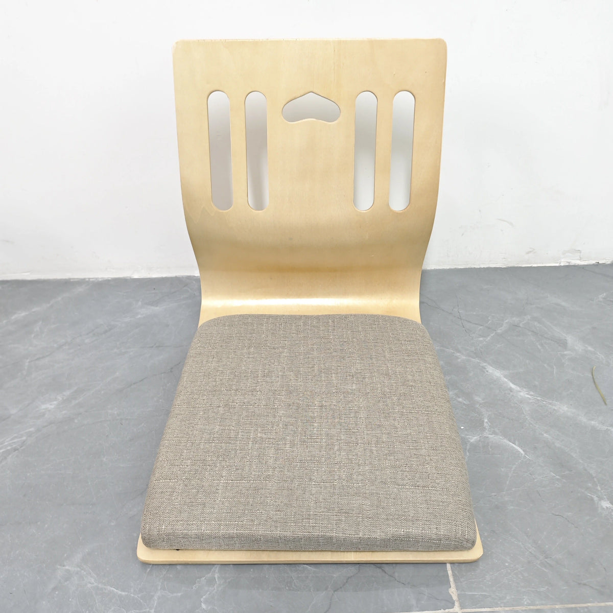 Floor Chair Birch Wood Frame Cotton Cushion Ergonomic Back Support