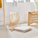 Floor Chair Birch Wood Frame Cotton Cushion Ergonomic Back Support