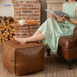 Floor Cushion Cover Wipe-Clean Faux Leather Unfilled