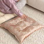 Floor Cushion Quilted Jacquard Padded With Tassels