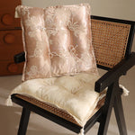 Floor Cushion Quilted Jacquard Padded With Tassels