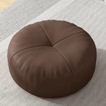 Floor Cushion Round Nappa Leather Cotton Filled Comfort Seating