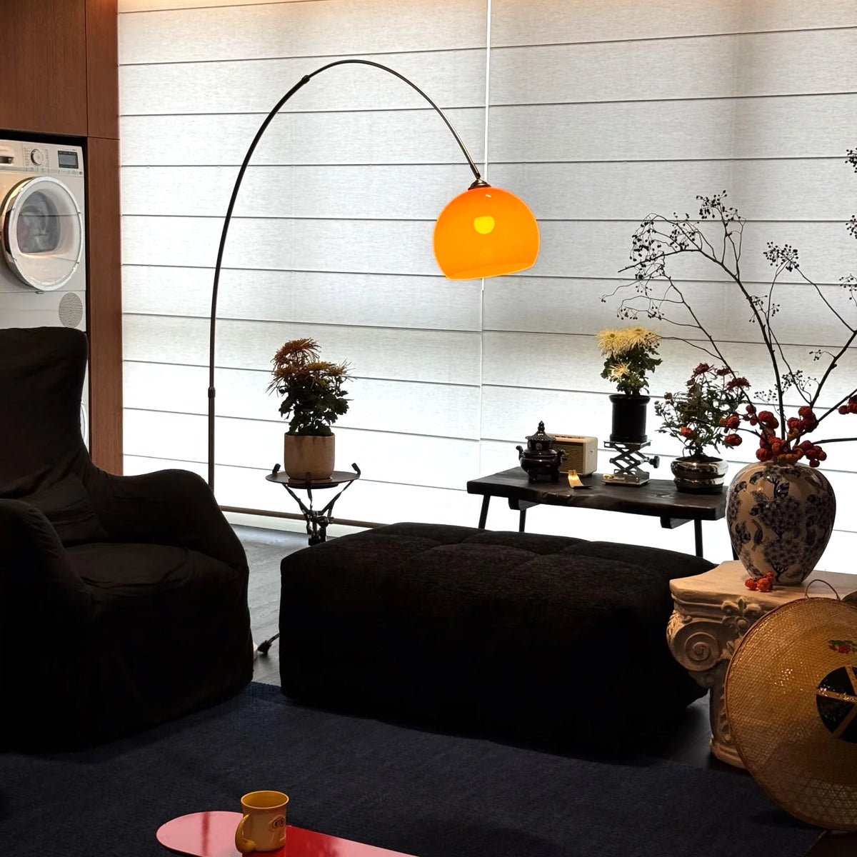Floor Lamp Curved Arc Adjustable Height Warm Ambient Lighting