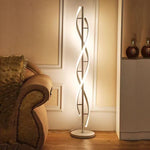 Floor Lamp Sculptural Spiral LED-Compatible Adjustable Lighting