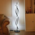 Floor Lamp Sculptural Spiral LED-Compatible Adjustable Lighting