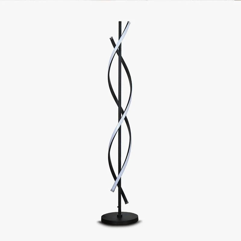 Floor Lamp Sculptural Spiral LED-Compatible Adjustable Lighting