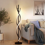 Floor Lamp Sculptural Spiral LED-Compatible Adjustable Lighting