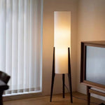 Floor Lamp Walnut Wood Base Dimmable LED Touch Control