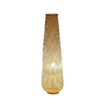 Floor Lamp Woven Rattan Shade Wooden Base LED Compatible