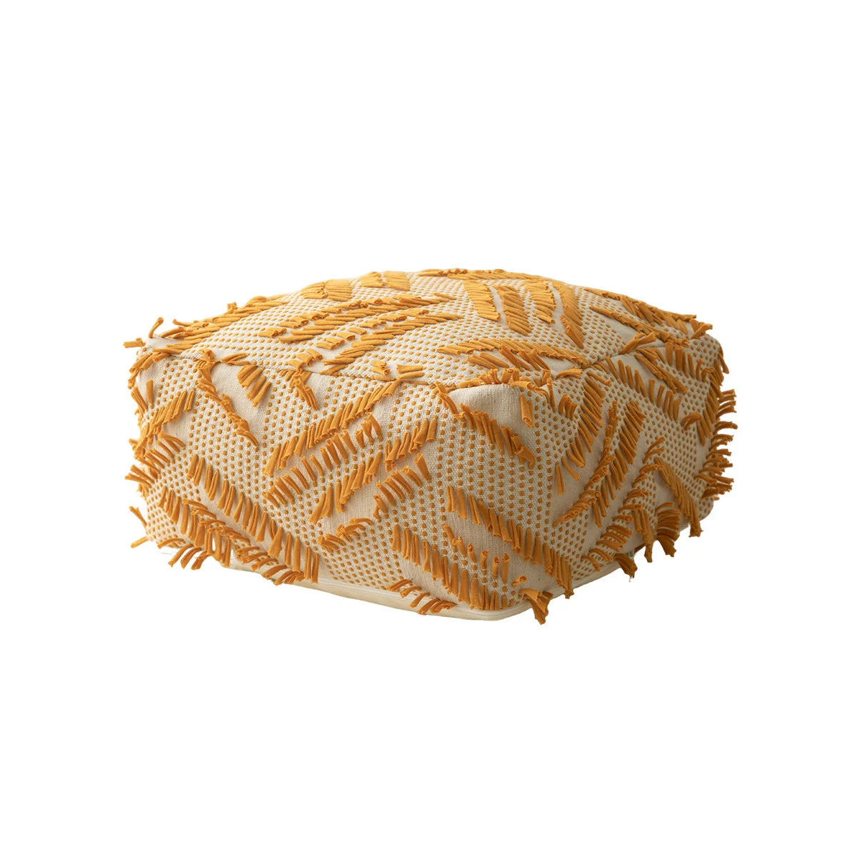 Floor Pouf Fringed Cotton Removable & Washable Cover