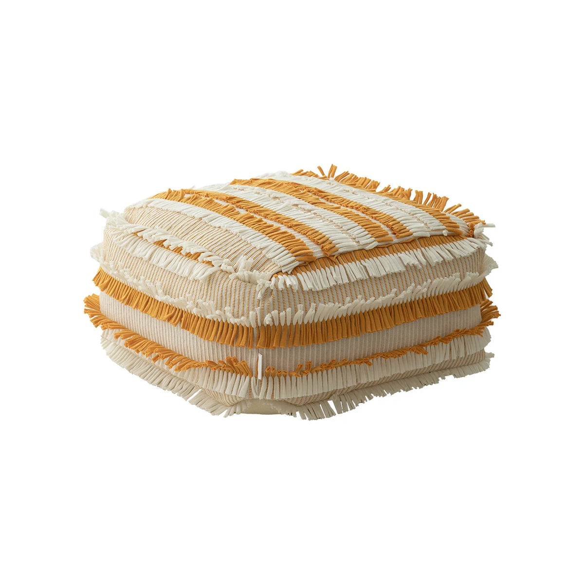 Floor Pouf Fringed Cotton Removable & Washable Cover