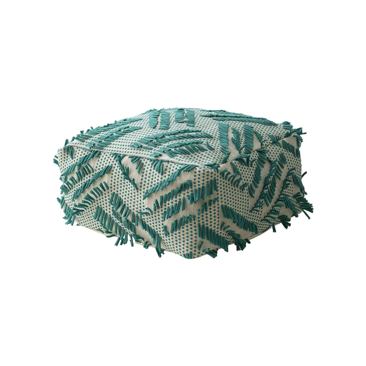 Floor Pouf Fringed Cotton Removable & Washable Cover