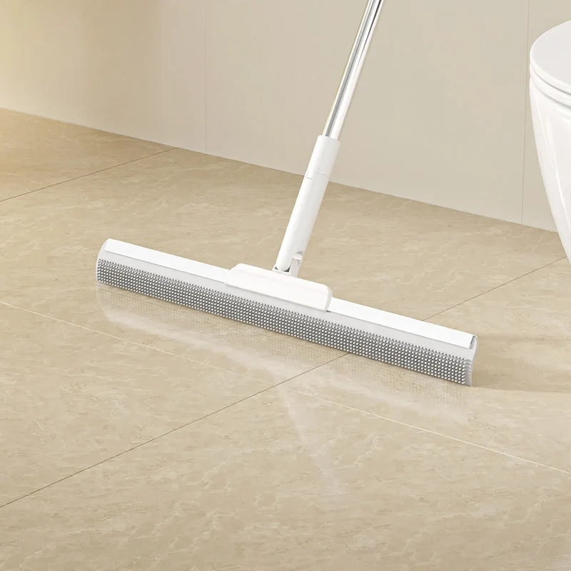 Floor Squeegee Broom Silicone Bristles Sweeping & Water Scraper