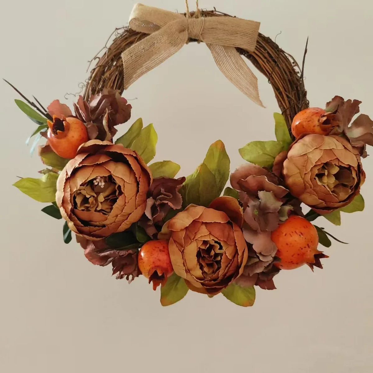 Floral Wreath Rustic Lifelike Flowers & Greenery