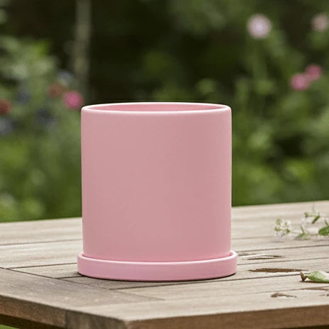 Flower Pot Ceramic Matching Saucer & Drainage Hole