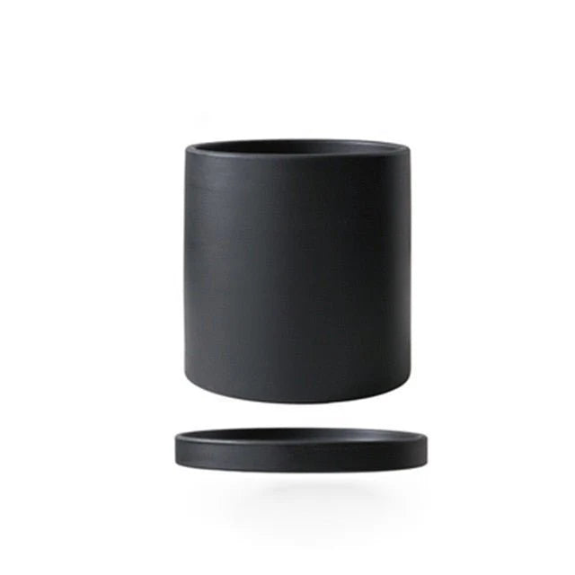 Flower Pot Ceramic Matching Saucer & Drainage Hole