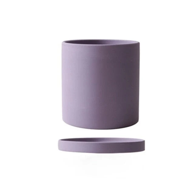 Flower Pot Ceramic Matching Saucer & Drainage Hole
