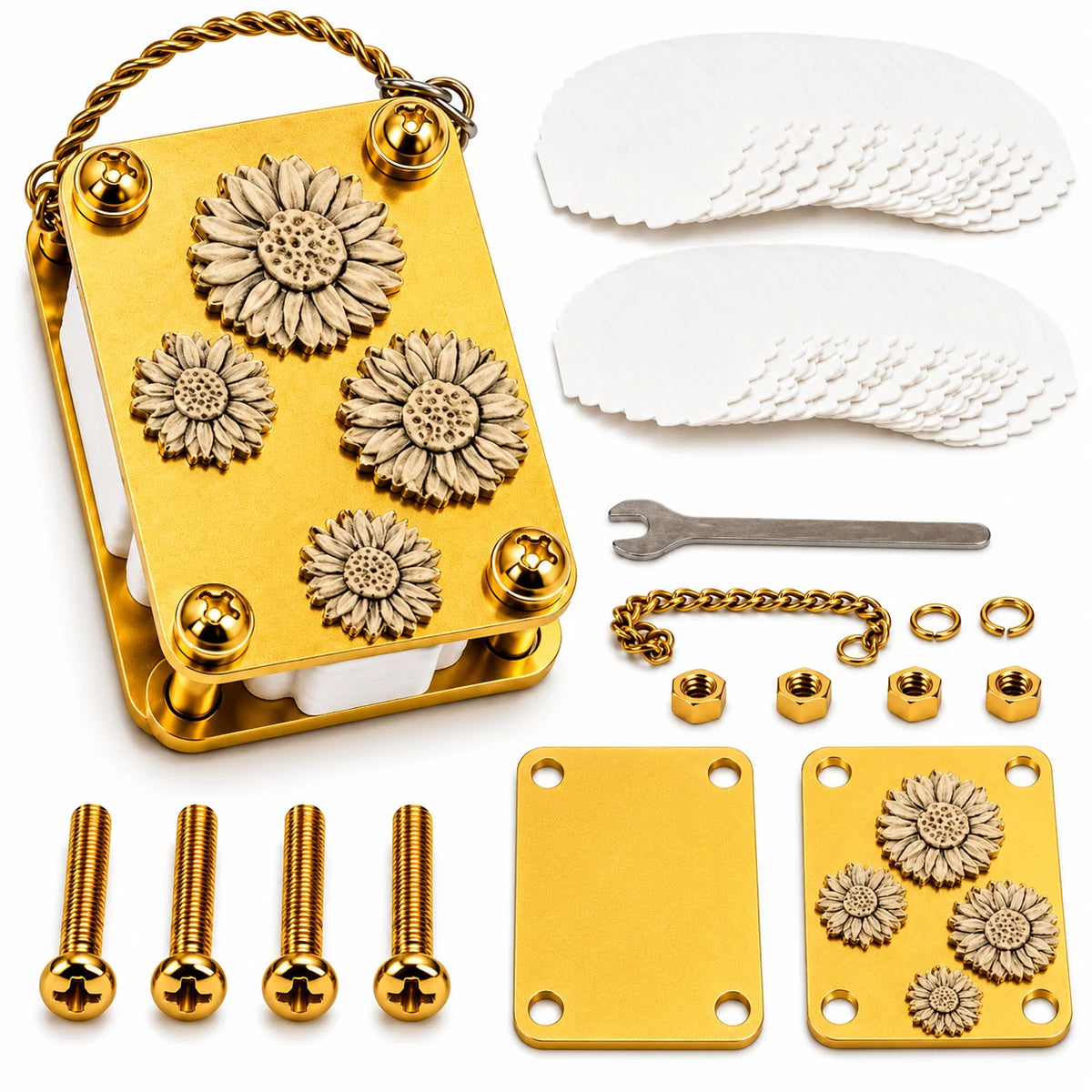 Flower Press Pocket-Size Adjustable Vintage Brass Tone