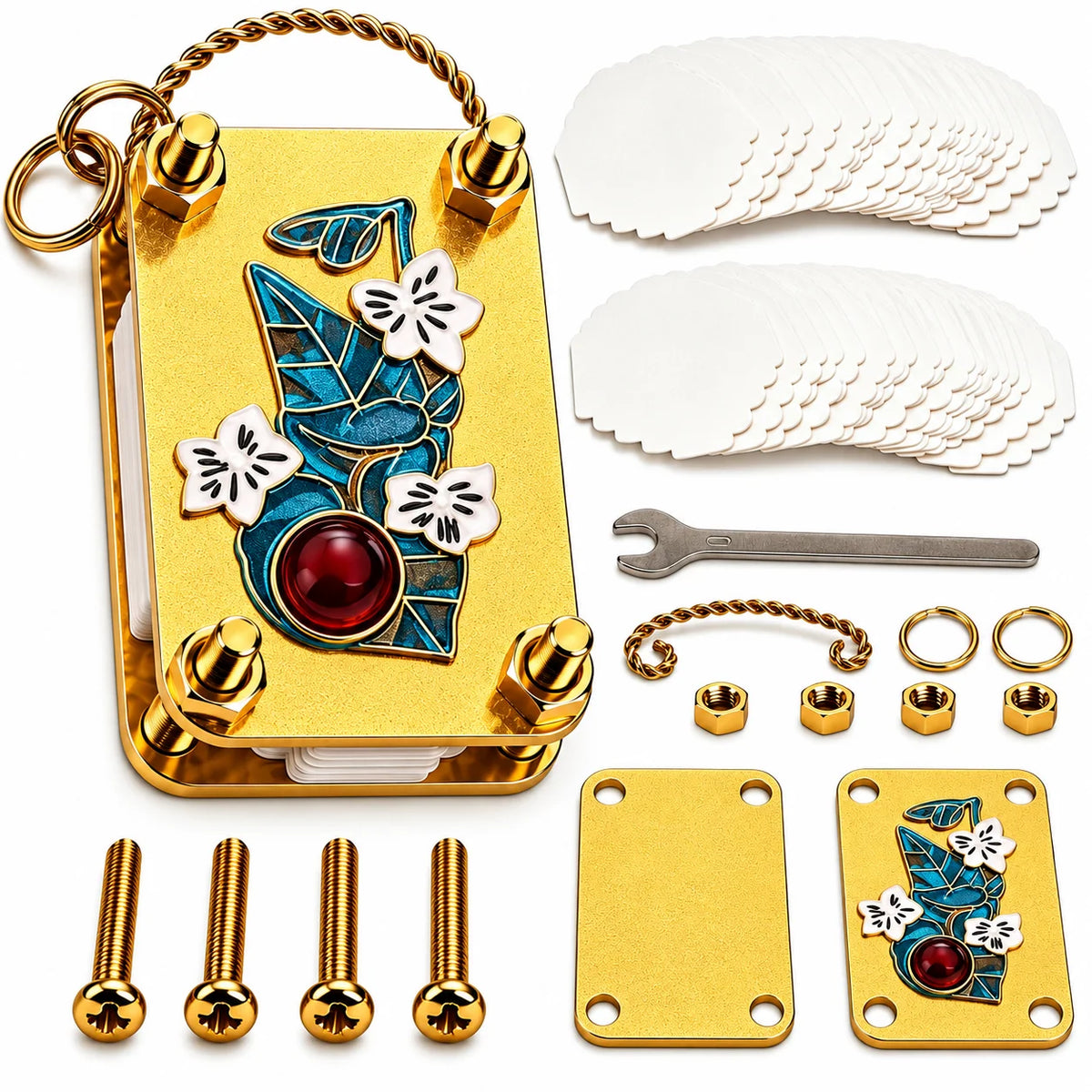 Flower Press Pocket-Size Adjustable Vintage Brass Tone