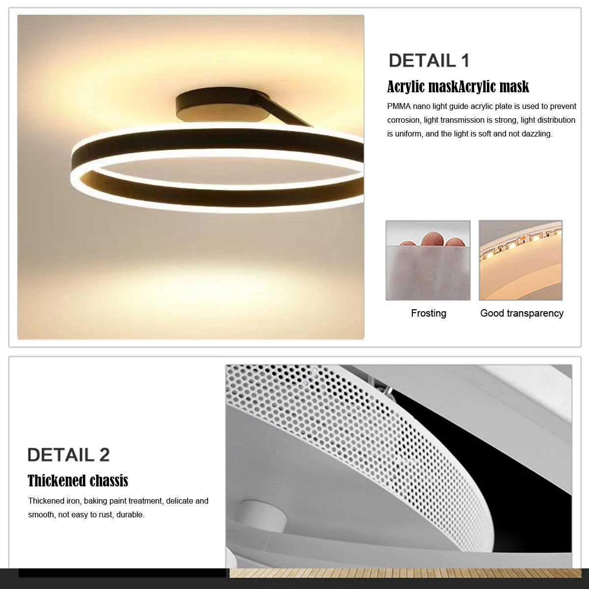 Flush Mount Ceiling Light LED Dimmable Remote Control