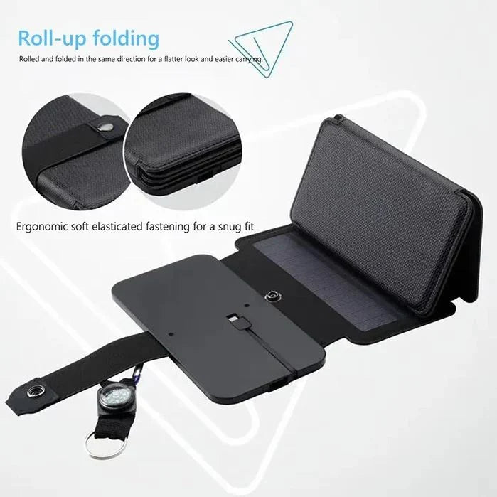 Foldable Solar Charger Monocrystalline High Efficiency USB IPX4