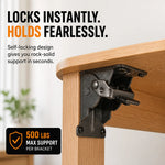 Folding Bracket Steel Self-Locking 500 lb Capacity