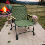 Folding Camping Chair Carbon Steel Frame & Padded Seat
