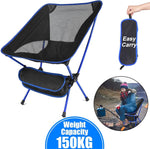 Folding Camping Chair Ergonomic Back Support Lightweight & Portable