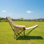 Folding Camping Chair Footrest Steel Frame & Oxford Fabric