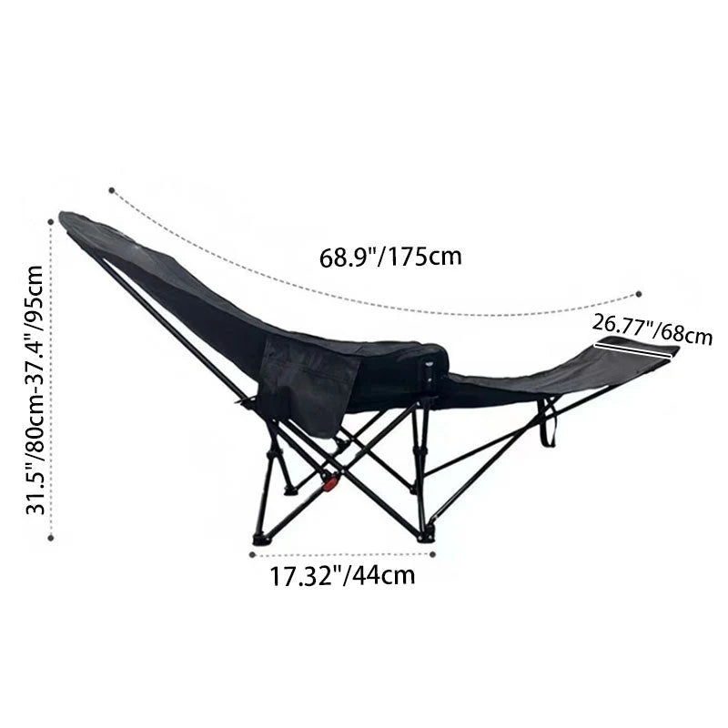 Folding Camping Chair Footrest Steel Frame & Oxford Fabric
