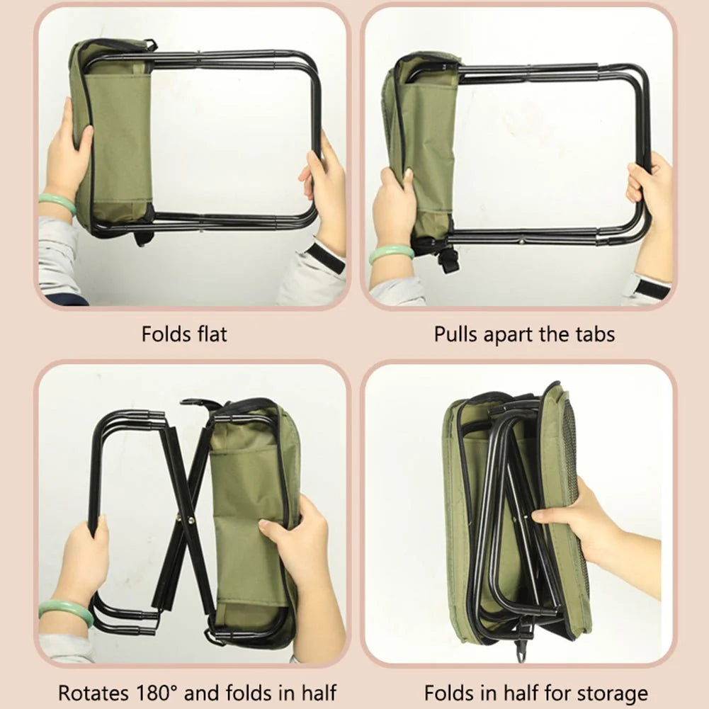 Folding Chair Backpack Waterproof Lightweight 2-In-1 Design