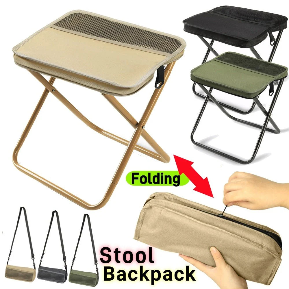 Folding Chair Backpack Waterproof Seat & Ultralight Steel Frame