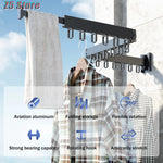 Folding Clothes Hanger Wall-Mounted 360-Degree Rotating Aluminum