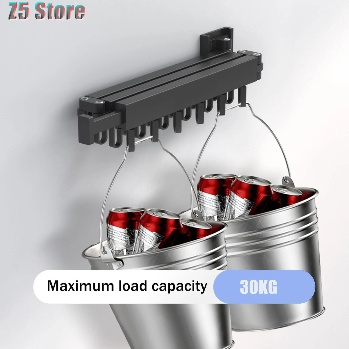 Folding Clothes Hanger Wall-Mounted 360-Degree Rotating Aluminum