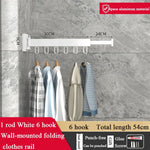 Folding Clothes Hanger Wall-Mounted 360-Degree Rotating Aluminum