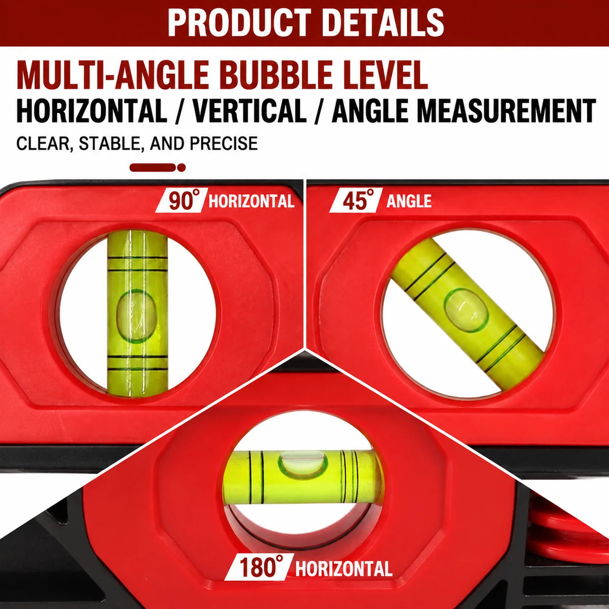 Folding Level Magnetic Multi-Angle Bubble Vials