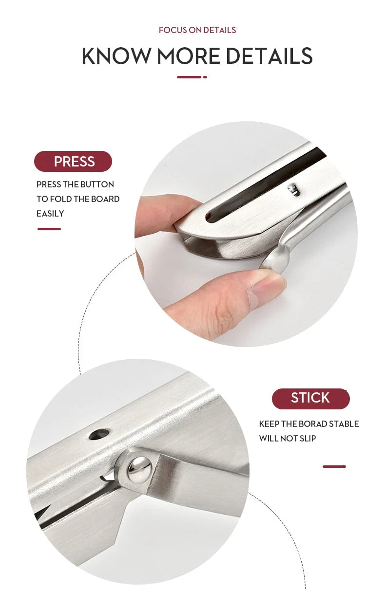 Folding Shelf Brackets Stainless Steel Set of 2