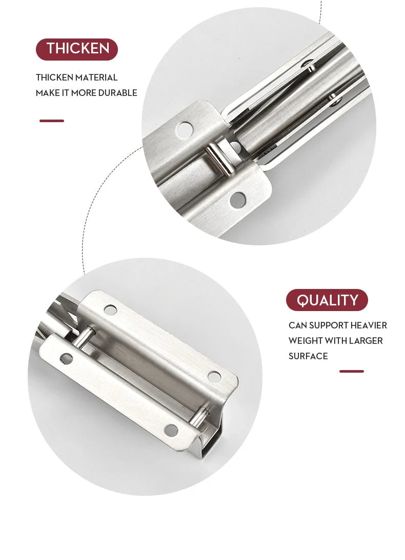 Folding Shelf Brackets Stainless Steel Set of 2