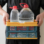 Folding Shopping Basket Lightweight Space-Saving With Handles