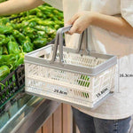 Folding Shopping Basket Lightweight Space-Saving With Handles