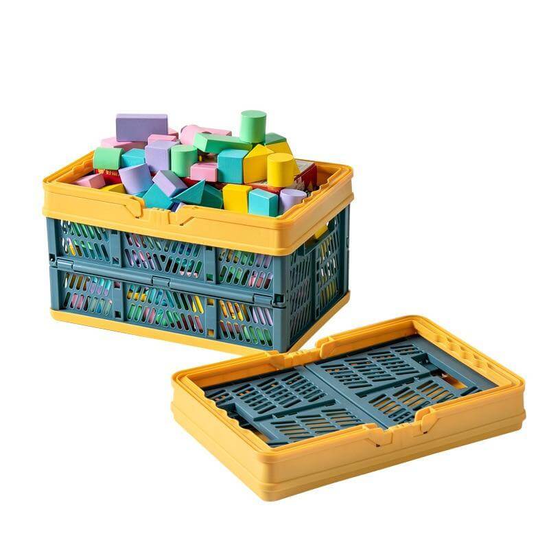 Folding Shopping Basket Lightweight Space-Saving With Handles