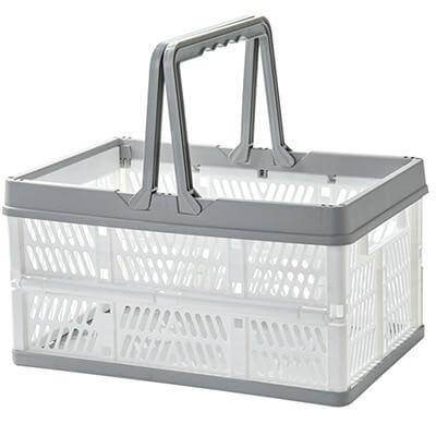 Folding Shopping Basket Lightweight Space-Saving With Handles
