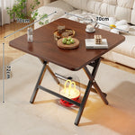 Folding Side Table Marble-Look Top Space-Saving X-Frame