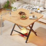 Folding Side Table Marble-Look Top Space-Saving X-Frame