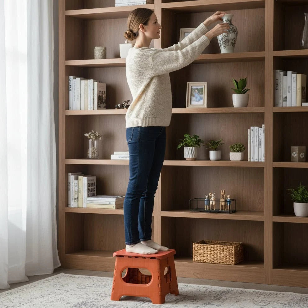 Folding Step Stool Non-Slip Surface Reinforced Base Carry Handle