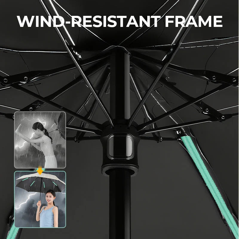 Folding Umbrella Compact UPF 50+ Wind-Resistant