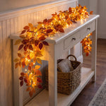 Foliage Garland Warm Golden Lights Battery Powered 6-Foot Length