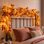 Foliage Garland Warm Golden Lights Battery Powered 6-Foot Length
