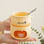 Fondue Pot Ceramic Candle-Heated